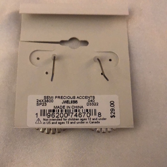 Lucky Brand Silver Tone Coin Drop Earrings Turquoise Accents NWT - Picture 11 of 11